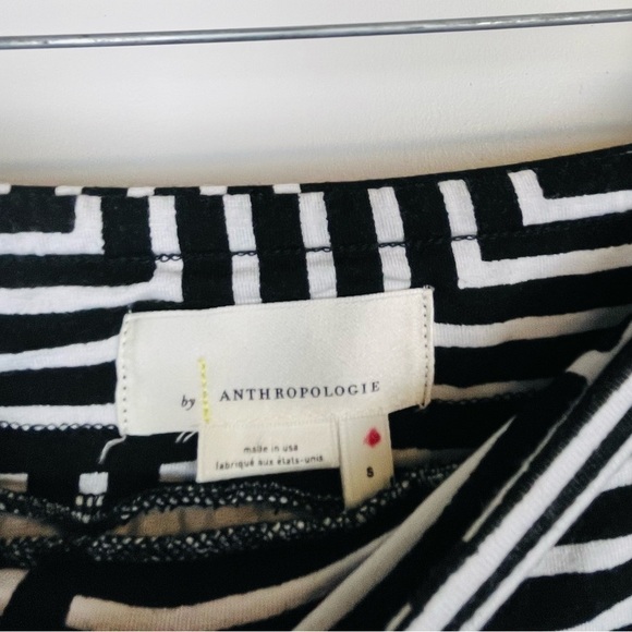 Anthropologie square print black and white Full stretchy Skirt size S - Picture 4 of 8